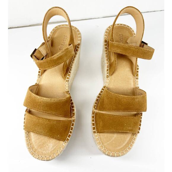 Soludos Womens Como Platfrom Wedge Walnut Brown Sandal Shoes NWT Size 10 - Picture 3 of 8